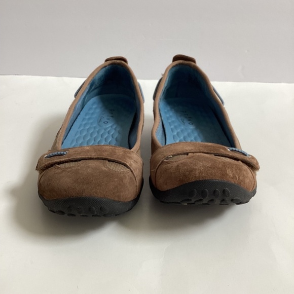 CLARKS PRIVO POLAR LAKE BROWN SUEDE LEATHER SLIP ON LOAFERS SHOES WOMENS SZ 6M - Picture 6 of 9